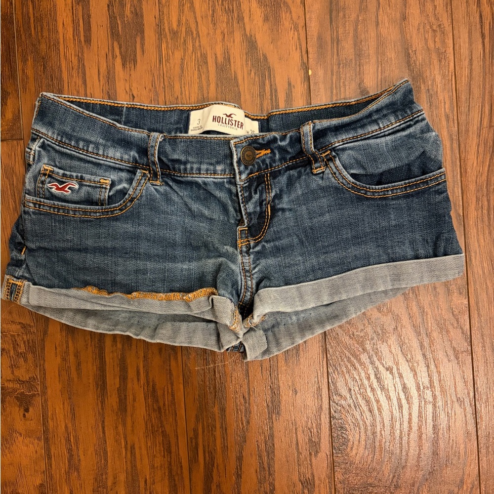 Hollister Women's Dark Blue Jean Shorts